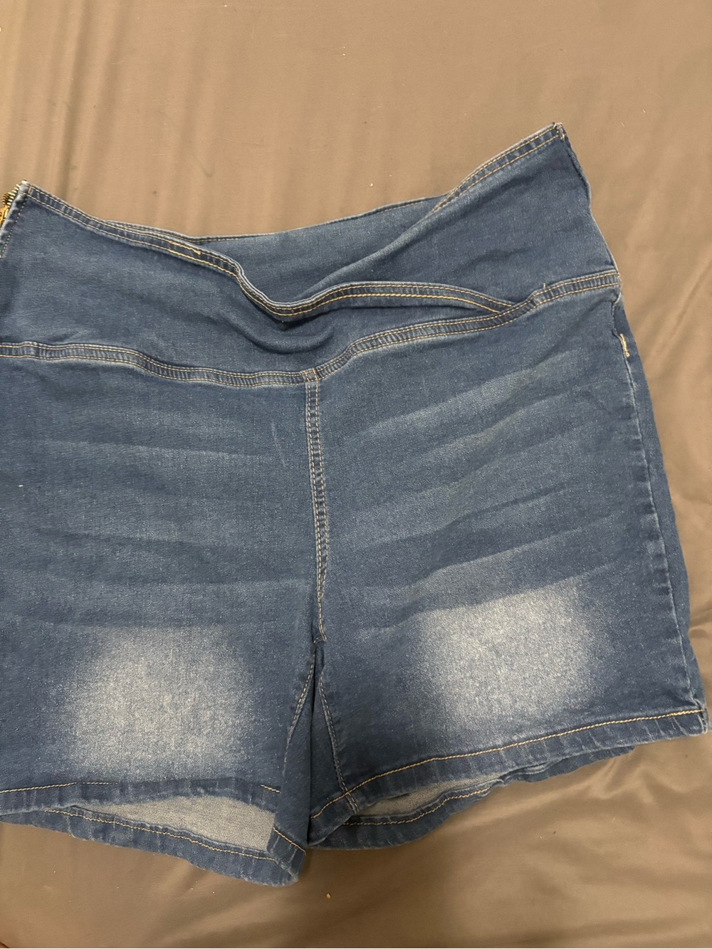 SHEIN Medium Blue High-Waist Denim Shorts